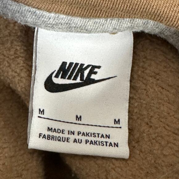 Nike Pullover Hoodie Mens M Brown Fleece Kangaroo Pocket Athletic Sweatshirt - Picture 4 of 6